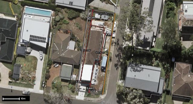 Aerial of 1 Barralong Court, Buderim QLD 4556 with the block outlined