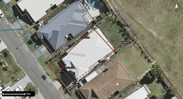 Aerial of 10 Benson Street, Ormeau QLD 4208 with the block outlined