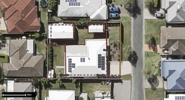 Aerial of 10 Coastal Avenue, Beerwah QLD 4519 with the block outlined