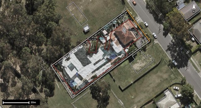 Aerial of 10 Julie Road, Ellen Grove QLD 4078 with the block outlined