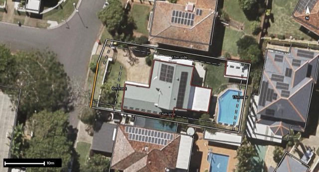 Aerial of 10 Walu Street, Bracken Ridge QLD 4017 with the block outlined
