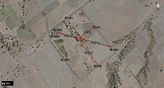 Aerial of 101 Ostrofskis Road, Mount Beppo QLD 4313 with the block outlined