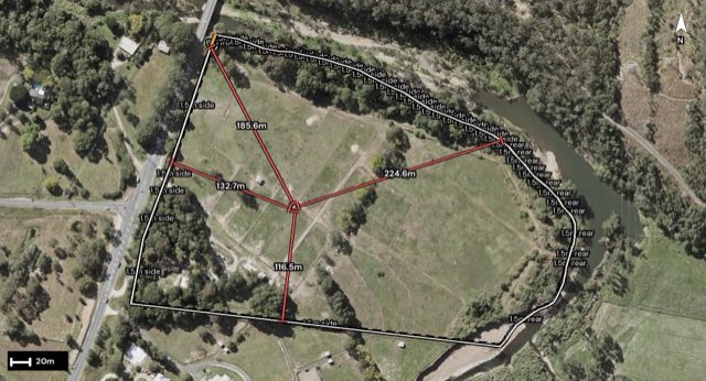 Aerial of 1025 Beaudesert - Nerang Road, Clagiraba QLD 4211 with the block outlined