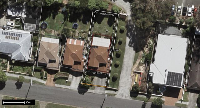 Aerial of 103 Bolton Street, Eight Mile Plains QLD 4113 with the block outlined
