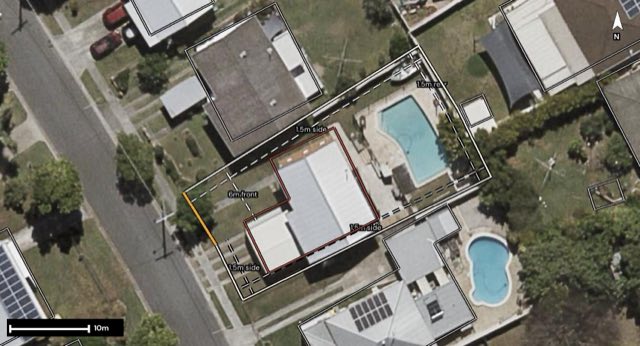 Aerial of 11 Apex Avenue, Kippa-Ring QLD 4021 with the block outlined