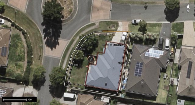Aerial of 110 TWEEDDALE Circuit, Drewvale QLD 4116 with the block outlined