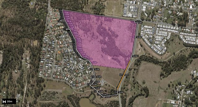 Aerial of 111-175 Logan Reserve Road, Logan Reserve QLD 4133 with the block outlined