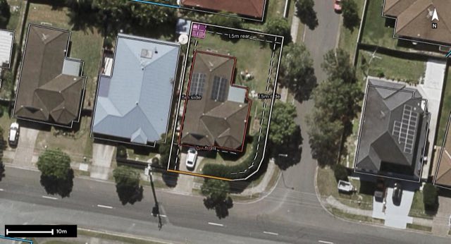 Aerial of 113 Herses Road, Eagleby QLD 4207 with the block outlined