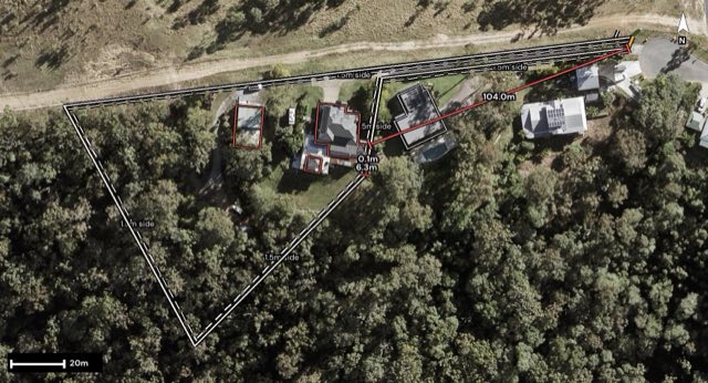 Aerial of 114 The Pinnacle Xxx, Worongary QLD 4213 with the block outlined