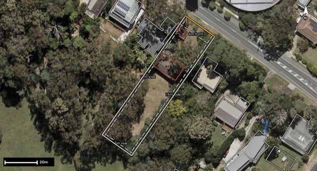 Aerial of 1199 Oakey Flat Road, Narangba QLD 4504 with the block outlined
