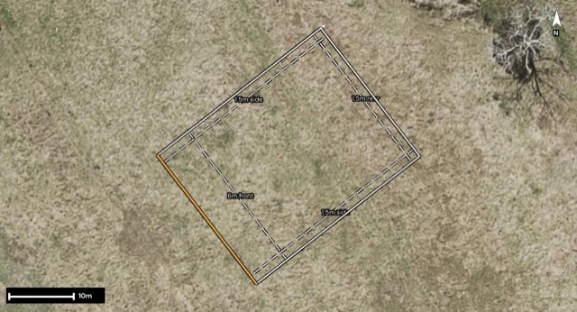 Aerial of 12 Hopper Street, Maleny QLD 4552 with the block outlined