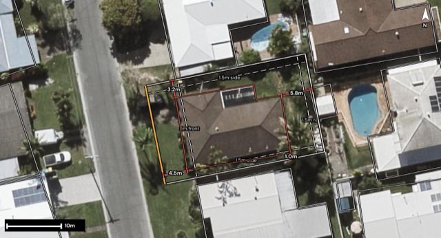 Aerial of 12 Pildara Court, Wurtulla QLD 4575 with the block outlined