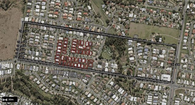 Aerial of 12 Tait Avenue, Redbank Plains QLD 4301 with the block outlined