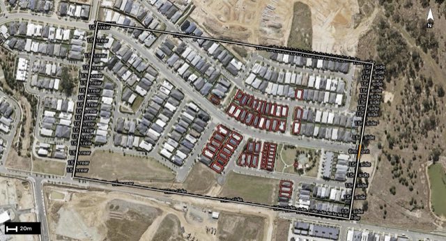 Aerial of 123 Greenview Avenue, South Ripley QLD 4306 with the block outlined
