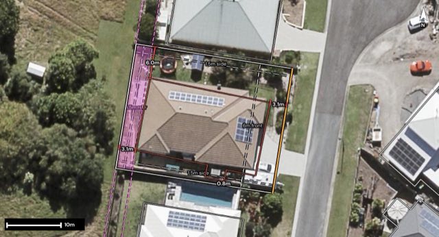 Aerial of 13 Heslop Place, Burnside QLD 4560 with the block outlined