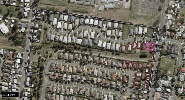 Aerial of 133 Raceview Street, Raceview QLD 4305 with the block outlined