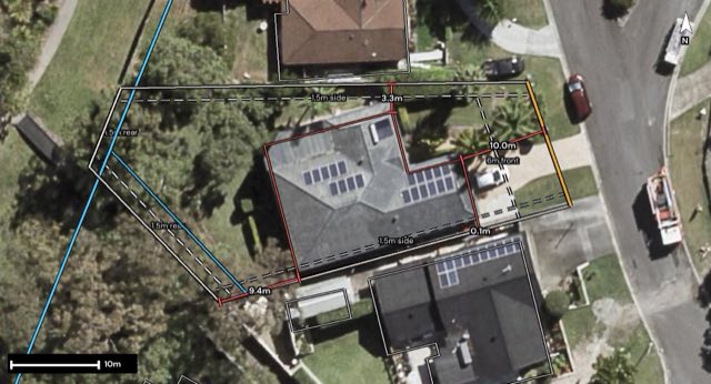 Aerial of 14 Gatton Court, Helensvale QLD 4212 with the block outlined