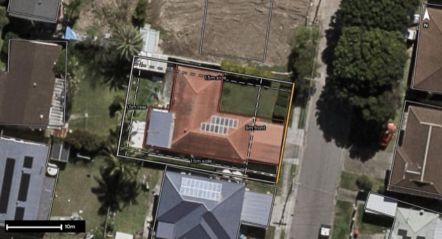 Aerial of 14 Phaius Street, Acacia Ridge QLD 4110 with the block outlined