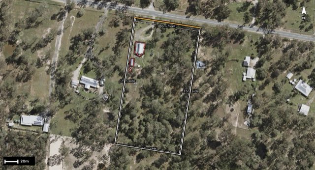 Aerial of 141-151 Kurrajong Road, Jimboomba QLD 4280 with the block outlined