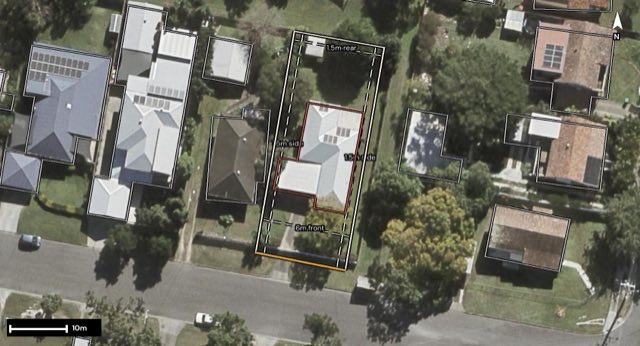 Aerial of 15 Abel Street, Moorooka QLD 4105 with the block outlined