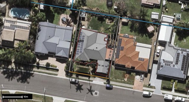 Aerial of 15 Carlos Street, Hillcrest QLD 4118 with the block outlined