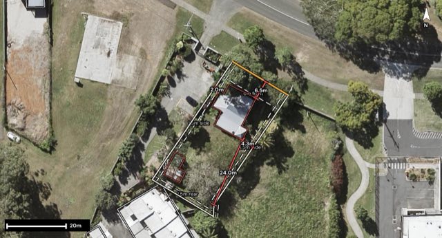 Aerial of 15 Pine Camp Road, Beerwah QLD 4519 with the block outlined