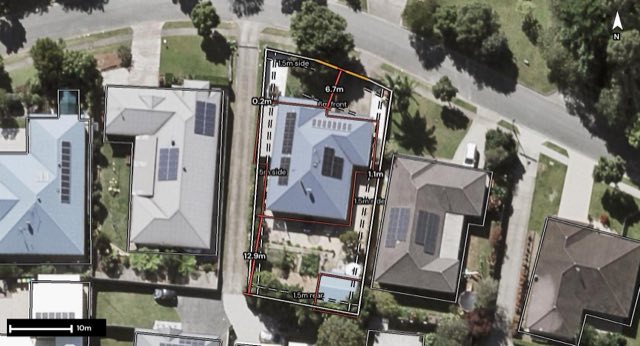 Aerial of 15 Quondong Court, Yandina QLD 4561 with the block outlined