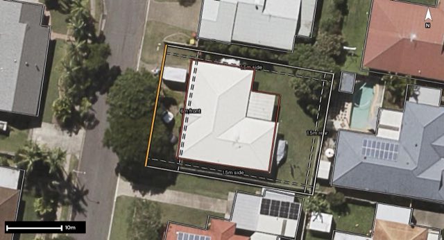 Aerial of 15 Rinnicrew Street, Bracken Ridge QLD 4017 with the block outlined