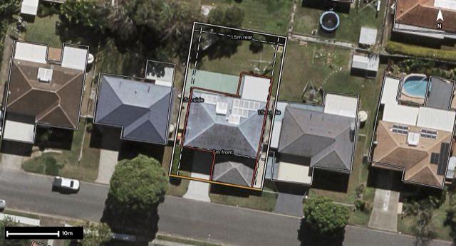 Aerial of 16 Camaro Street, Runcorn QLD 4113 with the block outlined