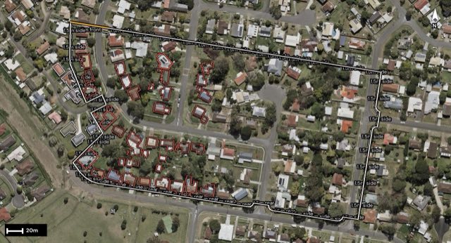 Aerial of 16 Josey Street, Redbank Plains QLD 4301 with the block outlined