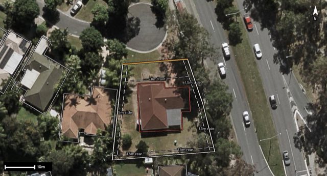 Aerial of 17 Conifer Place, Forest Lake QLD 4078 with the block outlined