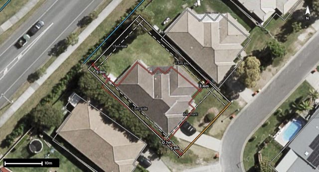 Aerial of 17 Glenhope Street, Upper Coomera QLD 4209 with the block outlined
