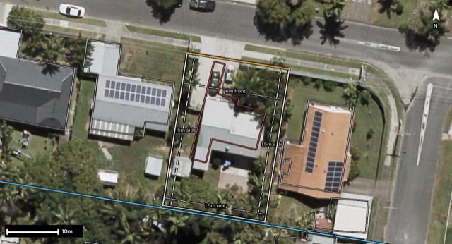 Aerial of 17 Macarthur Crescent, Slacks Creek QLD 4127 with the block outlined
