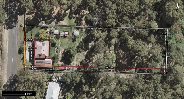Aerial of 17 Mountain Road, Laidley QLD 4341 with the block outlined
