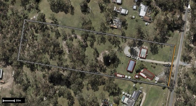 Aerial of 173-181 Sharton Avenue, Buccan QLD 4207 with the block outlined