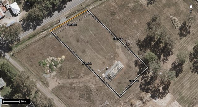 Aerial of 1843 Mount Gravatt Capalaba Road, Chandler QLD 4155 with the block outlined