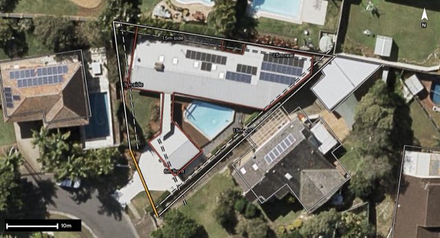 Aerial of 19 Cawarra Street, Carseldine QLD 4034 with the block outlined