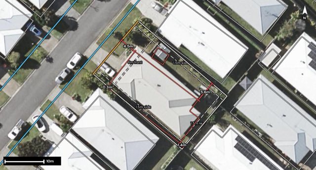 Aerial of 19 Hoop Pine Circuit, Coomera QLD 4209 with the block outlined