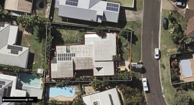 Aerial of 19 Takitimu Street, Aspley QLD 4034 with the block outlined