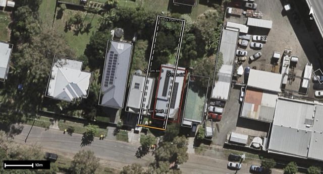 Aerial of 19 Tramore Street, Rocklea QLD 4106 with the block outlined