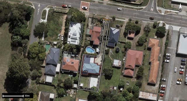 Aerial of 192 Turton Street, Sunnybank QLD 4109 with the block outlined