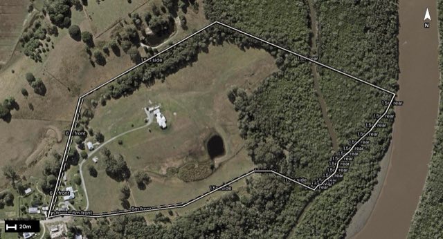 Aerial of 193 Espin Road, Bli Bli QLD 4560 with the block outlined