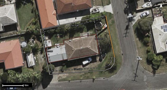 Aerial of 2 Cygnus Street, Inala QLD 4077 with the block outlined