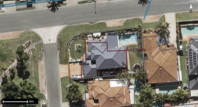 Aerial of 2 Joel Court, Helensvale QLD 4212 with the block outlined