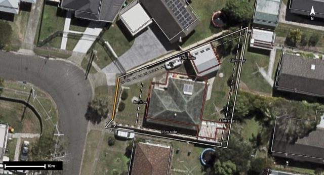 Aerial of 2 Merchiston Street, Acacia Ridge QLD 4110 with the block outlined