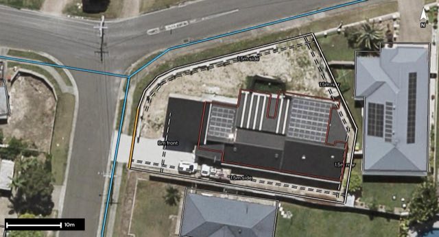 Aerial of 2 Turill Street, Shailer Park QLD 4128 with the block outlined