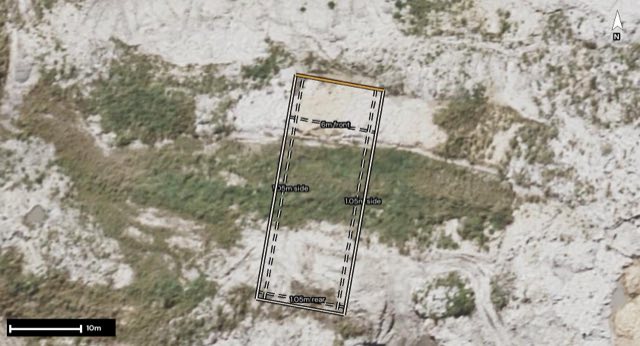 Aerial of 20 Brittle Street, Redland Bay QLD 4165 with the block outlined