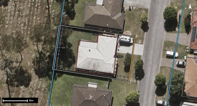 Aerial of 20 Lahore Street, Crestmead QLD 4132 with the block outlined