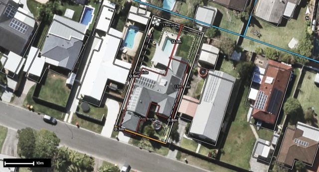 Aerial of 20 Merloo Drive, Nerang QLD 4211 with the block outlined