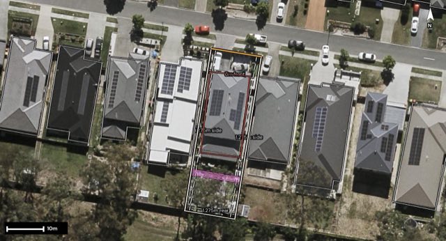 Aerial of 20 Muhammad Street, Doolandella QLD 4077 with the block outlined